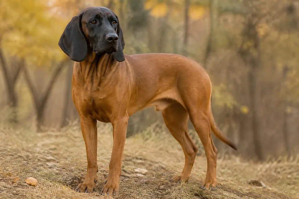 Bavarian Mountain Scent Hound犬 · 正面